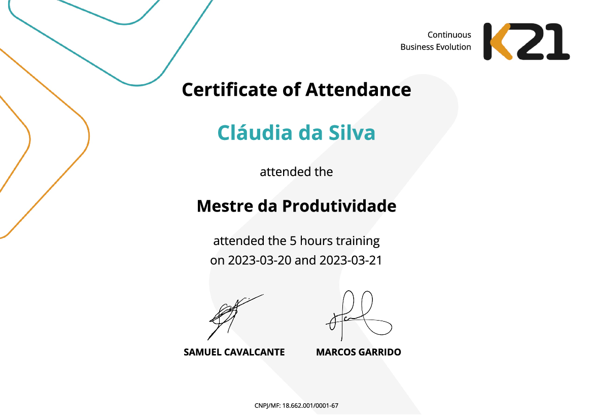 Certificado K21
